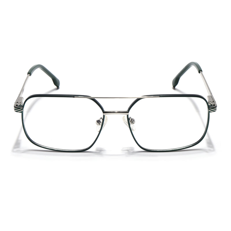 Voyage Green & Silver Wayfarer Eyeglasses for Men & Women (YC82055MG4642-C3)