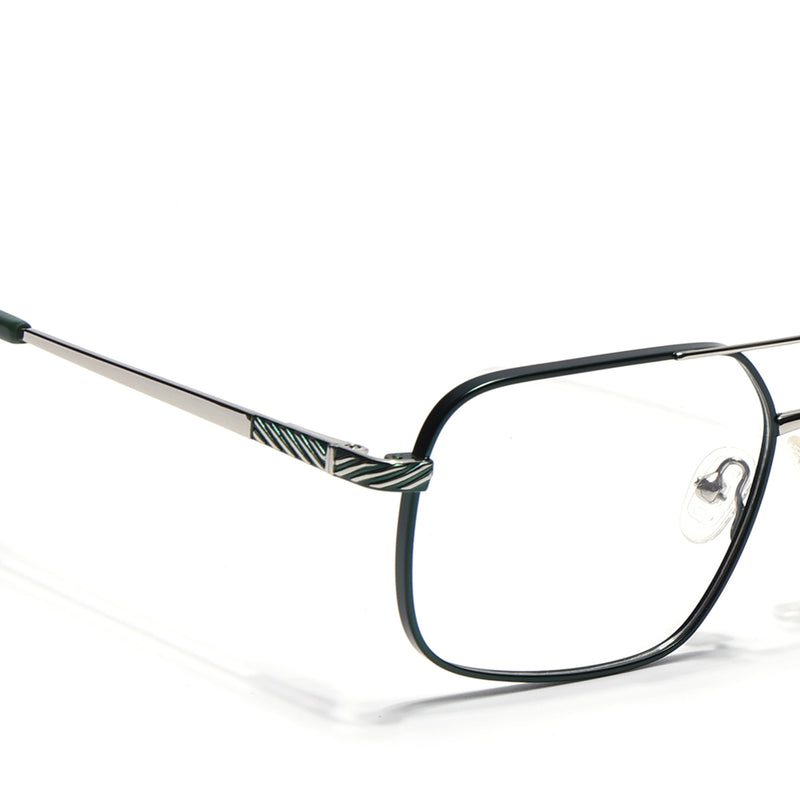 Voyage Green & Silver Wayfarer Eyeglasses for Men & Women (YC82055MG4642-C3)