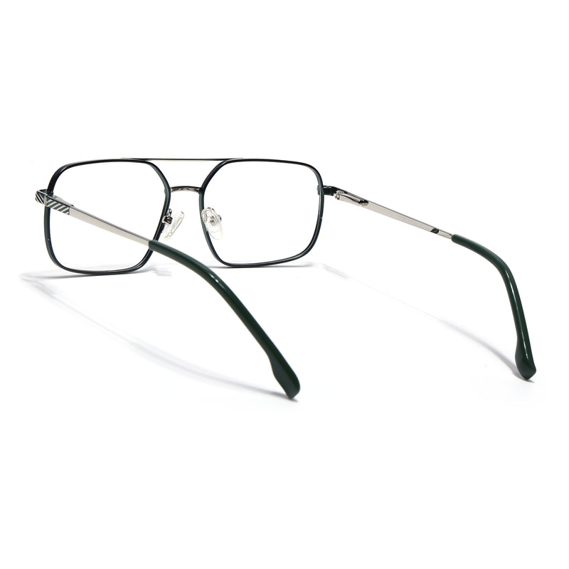 Voyage Green & Silver Wayfarer Eyeglasses for Men & Women (YC82055MG4642-C3)