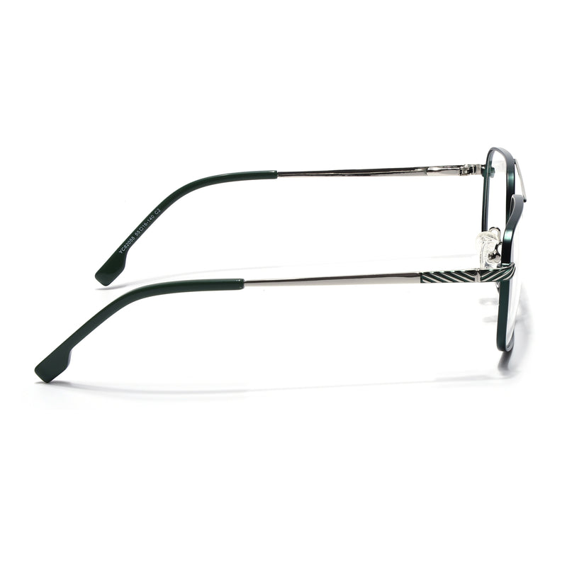 Voyage Green & Silver Wayfarer Eyeglasses for Men & Women (YC82055MG4642-C3)