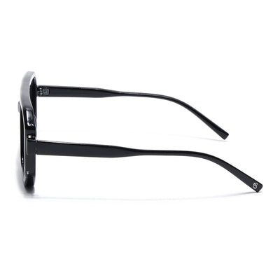 Eyejack Black Hexagonal Sunglasses for Men & Women (ZN3903CL2162)
