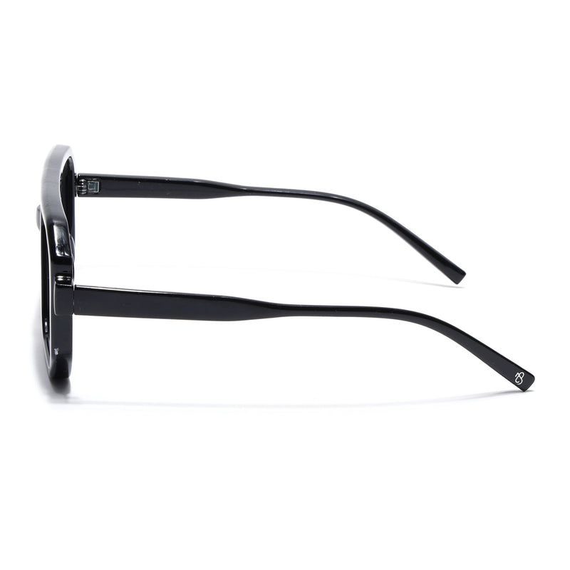 Eyejack Black Hexagonal Sunglasses for Men & Women (ZN3903CL2162)