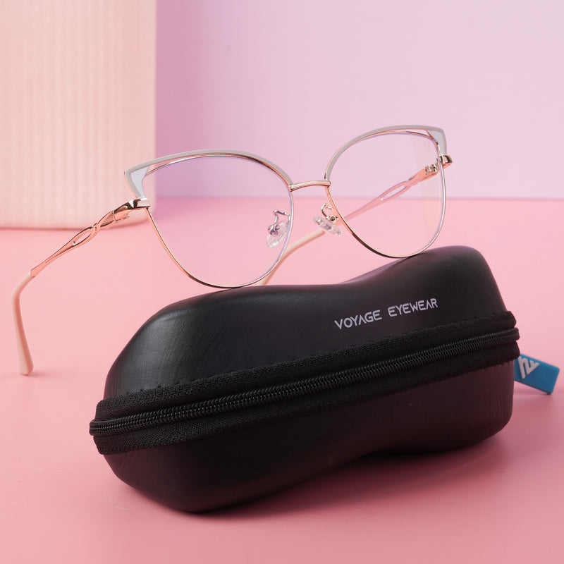 Voyage Glam Nude & Golden Cateye Eyeglasses for Women (9853MG4419-C5)