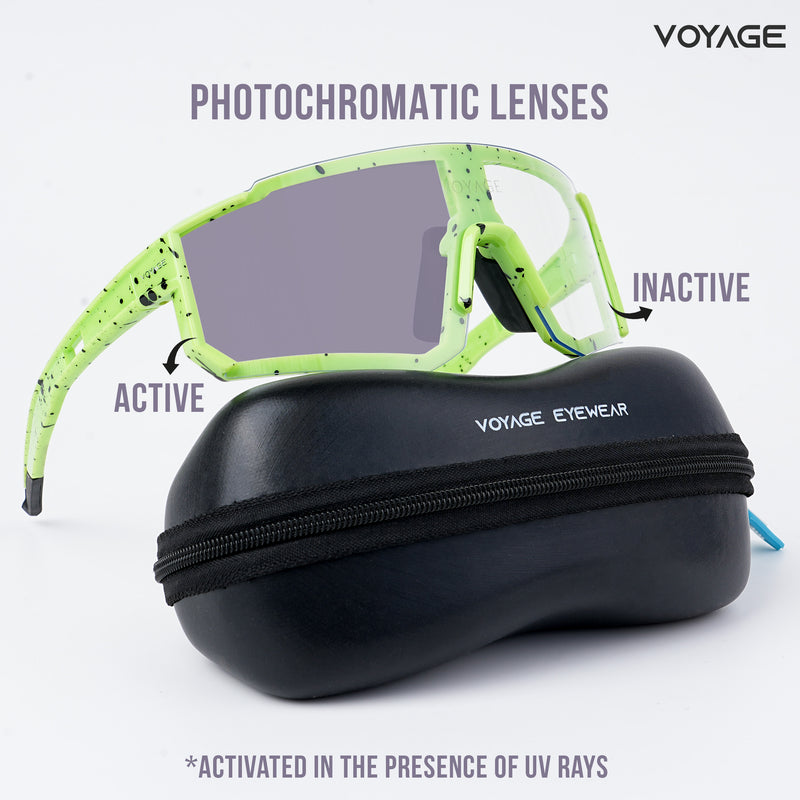 Voayge Drift Photochromic Green Eyeglasses for Men & Women (6802MG5604-C4)