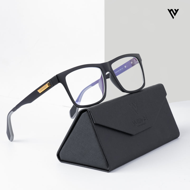 Voyage Exclusive Black Wayfarer Eyeglasses for Men & Women (892PMG4478-C1)