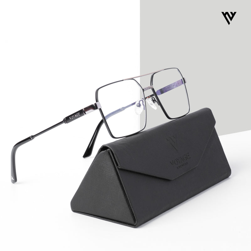Voyage Exclusive Black & Grey Wayfarer Eyeglasses for Men & Women (VY221014MG5330-C2)