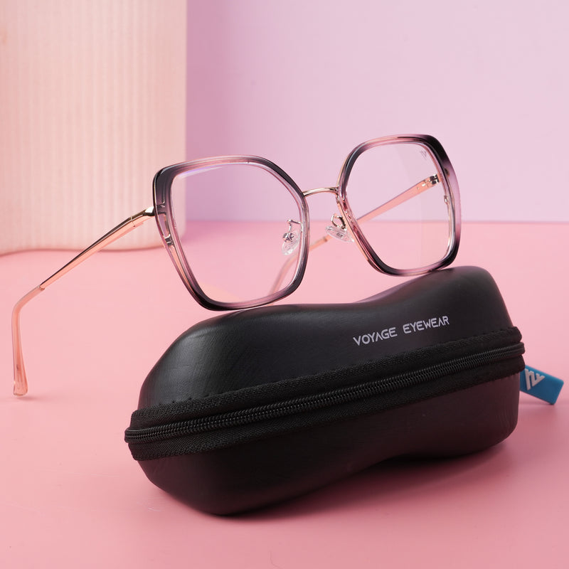 Voyage Glam Pink & Black Cateye Eyeglasses for Women (TR3010MG5143-C4)