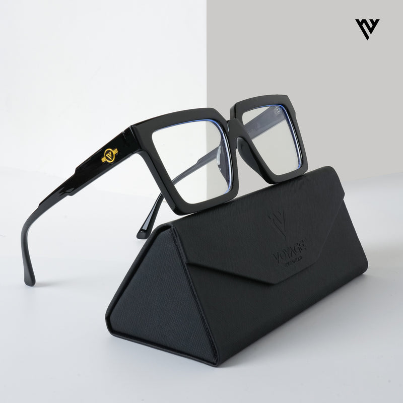 Voyage Exclusive Shine Black Square Eyeglasses for Men & Women (8774MG5244-C1)