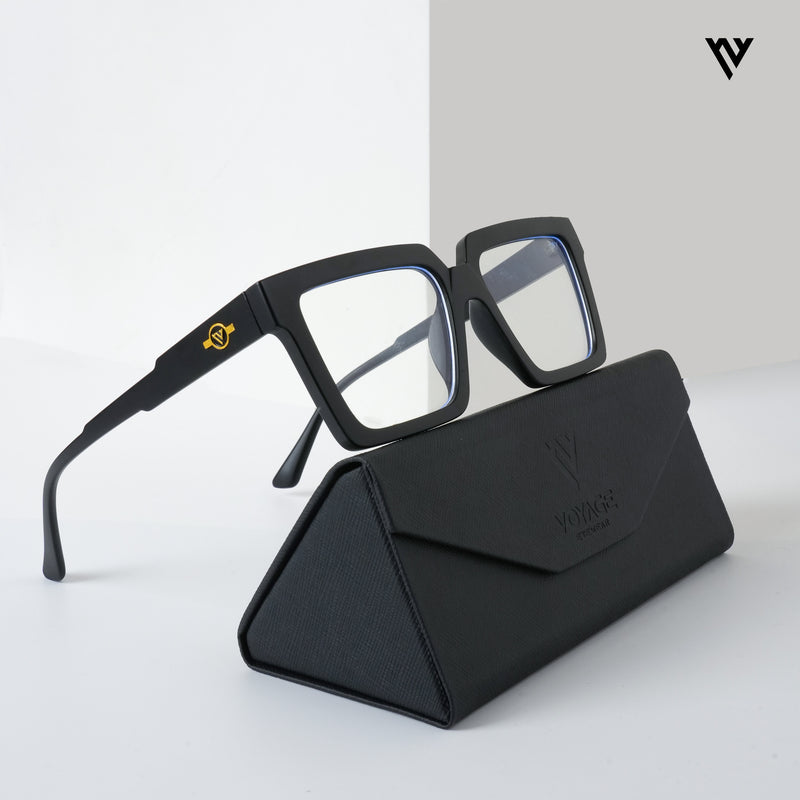 Voyage Exclusive Matt Black Square Eyeglasses for Men & Women (8774MG5245-C2)