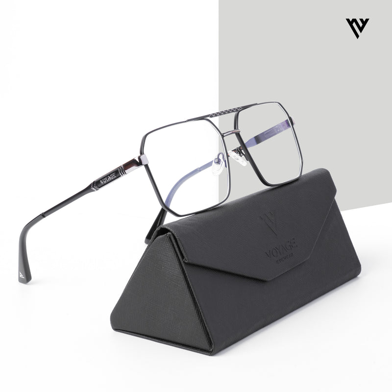 Voyage Exclusive Black & Grey Wayfarer Eyeglasses for Men & Women (VY221010MG5318-C2)