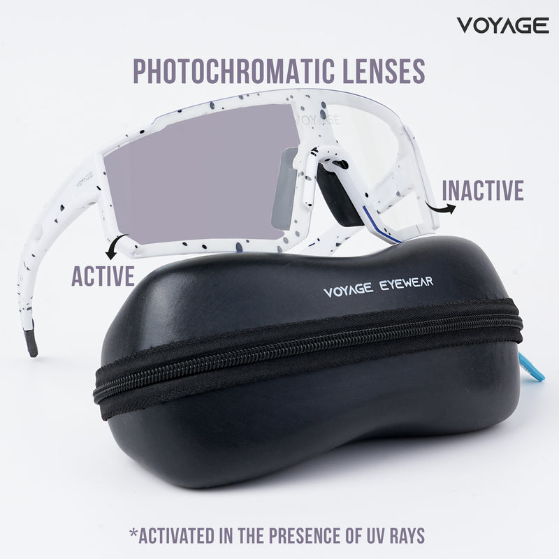 Voayge Drift Photochromic White Eyeglasses for Men & Women (6802MG5602-C2)