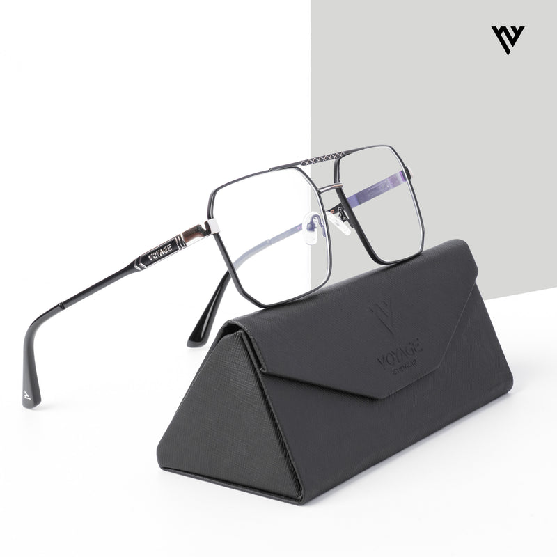 Voyage Exclusive Black & Silver Wayfarer Eyeglasses for Men & Women (VY221010MG5319-C3)