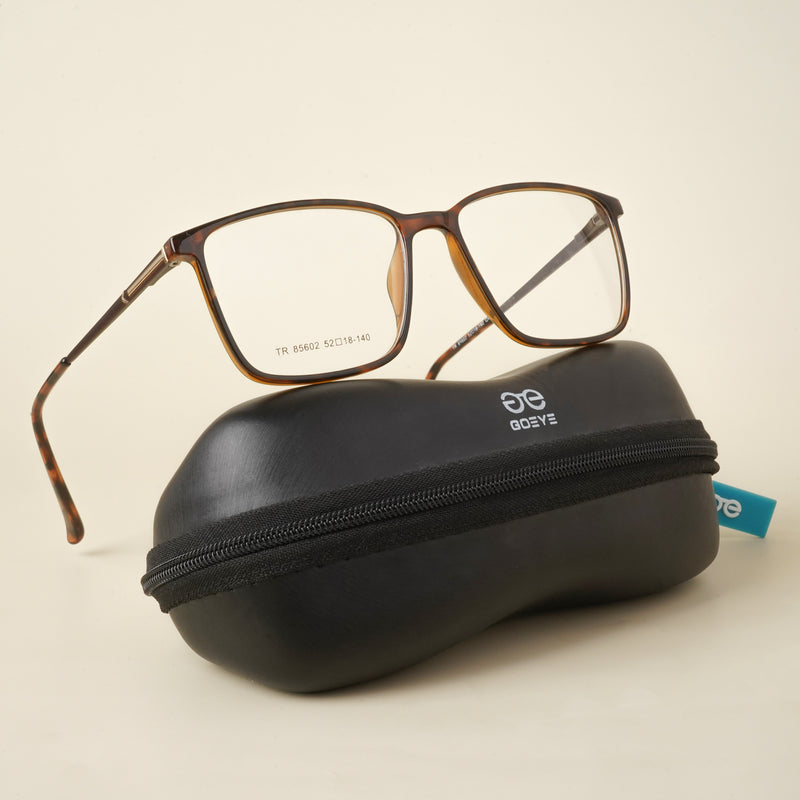 Goeye Brown Square Eyeglasses for Men & Women (TR85602GE1695-C3)