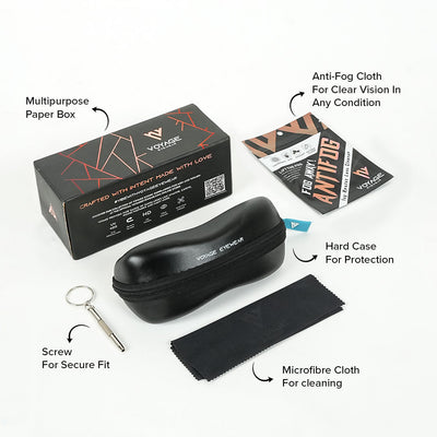 VictorX | Shine Black Wayfarer Eyeglasses for Men & Women (8838MG5070-C1)