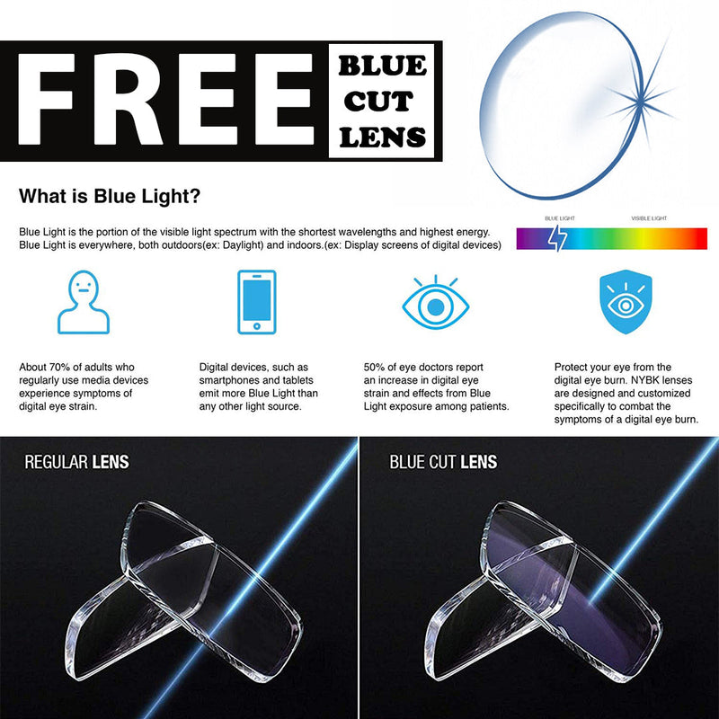 Voyage Transparent Blue Square Eyeglasses for Men & Women (7015MG4994-C3)