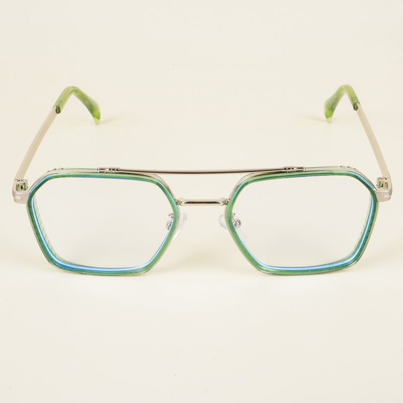 Voyage Green & Silver Wayfarer Eyeglasses for Men & Women (7177MG5270-C4)