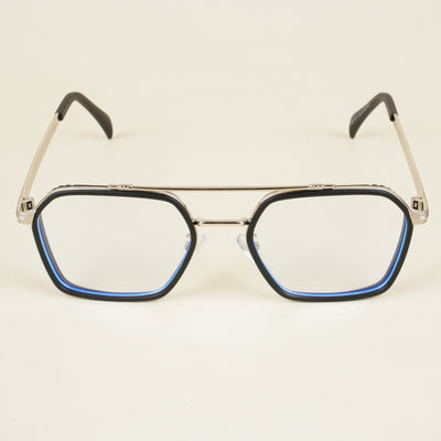 Voyage Black & Silver Wayfarer Eyeglasses for Men & Women (7177MG5269-C3)