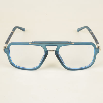 Voyage Blue & Silver Wayfarer Eyeglasses for Men & Women (98091MG5280-C4)