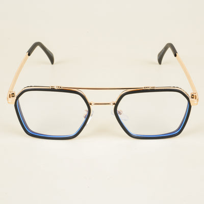 Voyage Black & Golden Wayfarer Eyeglasses for Men & Women (7177MG5268-C2)