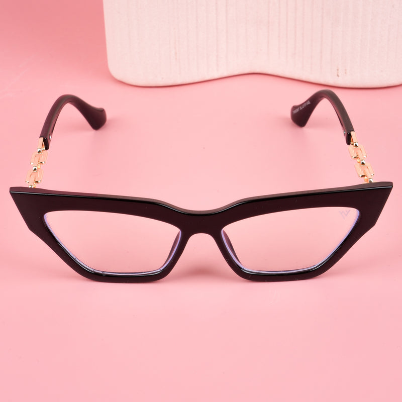 Voyage Glam Black Cateye Eyeglasses for Women (9367MG3945-C1)