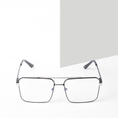 Voyage Exclusive Black & Silver Wayfarer Eyeglasses for Men & Women (VY221013MG5328-C3)
