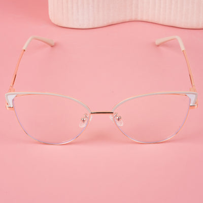 Voyage Glam Nude & Golden Cateye Eyeglasses for Women (9853MG4419-C5)