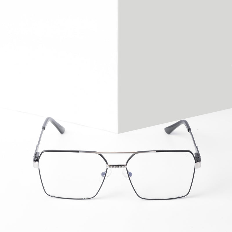 Voyage Exclusive Black & Silver Wayfarer Eyeglasses for Men & Women (VY221014MG5331-C3)