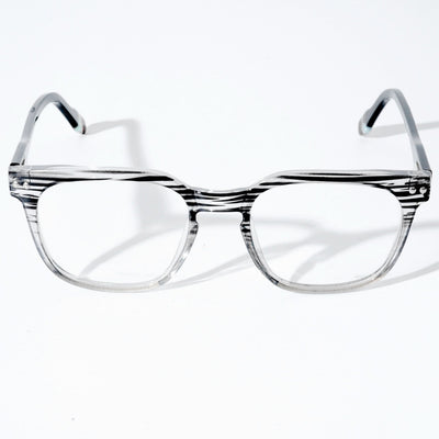 EyeJack Astra Black & Grey Square Eyeglasses for Men & Women (TR6605CL110-C5)