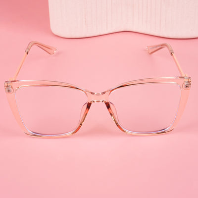 Voyage Glam Light Brown Cateye Eyeglasses for Women (TR5046MG4012-C3)