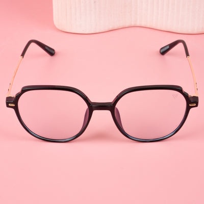 Voyage Glam Shine Black Square Eyeglasses for Men & Women (TR83027MG4678-C5)