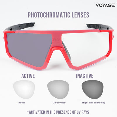 Voayge Drift Photochromic Red Eyeglasses for Men & Women (6802MG5603-C3)