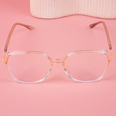 Voyage Glam Transparent Golden Square Eyeglasses for Men & Women (TR83040MG4686-C6)