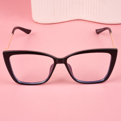 Voyage Glam Black Cateye Eyeglasses for Women (TR5046MG4011-C1)