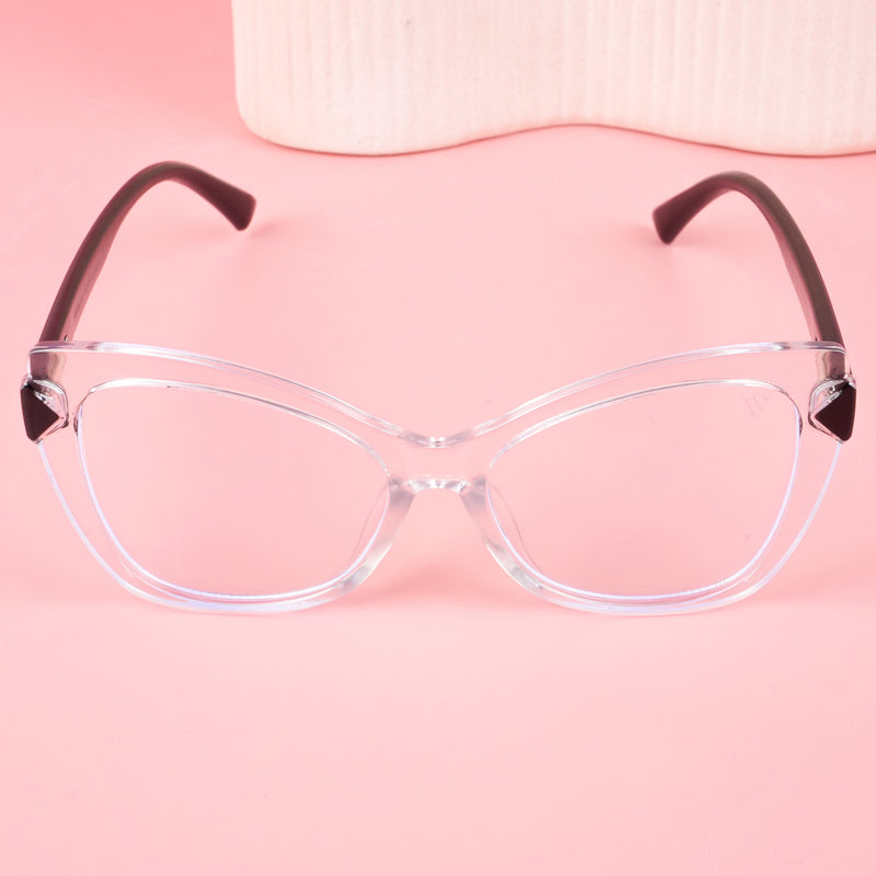 Voyage Glam Transparent Cateye Eyeglasses for Women (68092MG4009-C2)