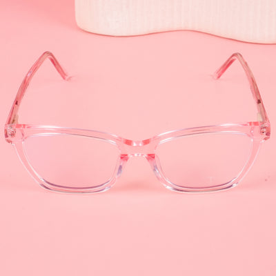 Goeye Glam Transparent Pink Cateye Acetate Eyeglasses for Women (174GE1755-C5)