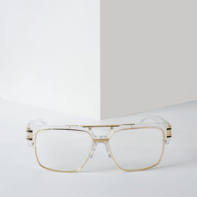 Voyage Exclusive Transparent & Golden Wayfarer Eyeglasses for Men & Women (97123MG5247-C2)
