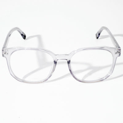 EyeJack Astra Transparent Grey Square Eyeglasses for Men & Women (TR6604CL98-C3)