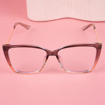 Voyage Glam Black & Brown Cateye Eyeglasses for Women (TR5046MG4014-C2)