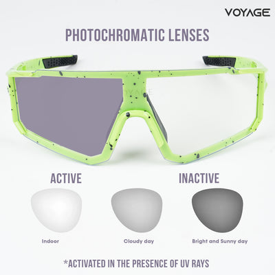 Voayge Drift Photochromic Green Eyeglasses for Men & Women (6802MG5604-C4)