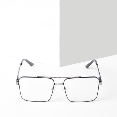 Voyage Exclusive Black & Grey Wayfarer Eyeglasses for Men & Women (VY221013MG5327-C2)