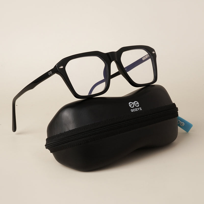 Goeye Black Square Acetate Eyeglasses for Men & Women (GO173GE1672-C1)