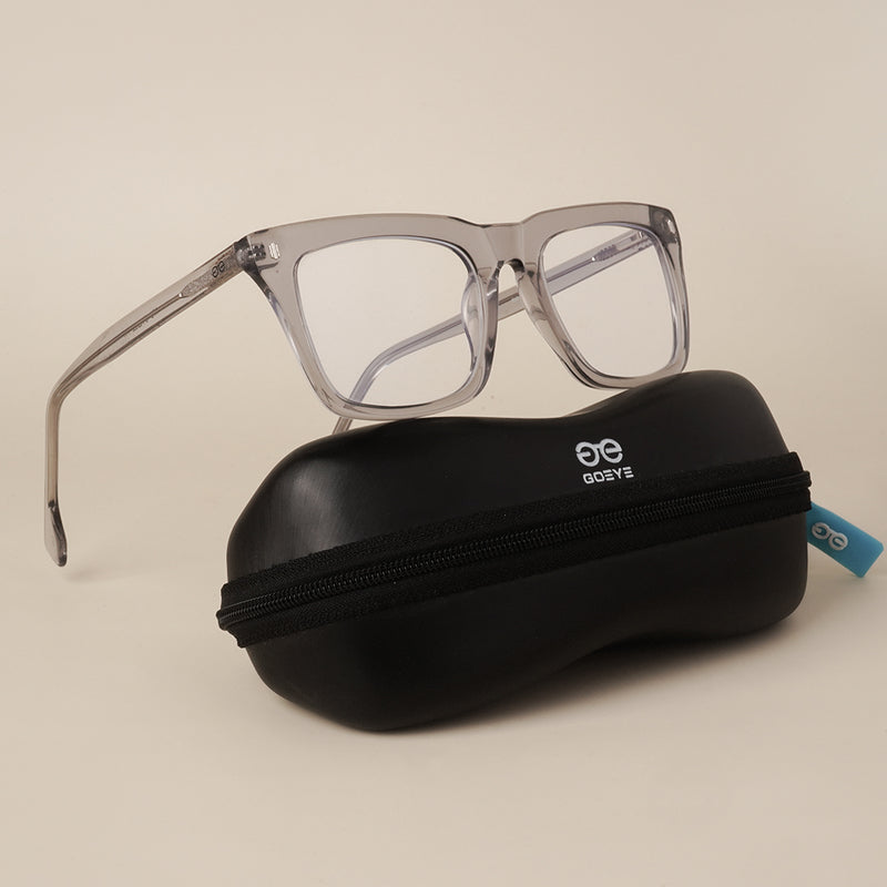 Goeye Grey Square Acetate Eyeglasses for Men & Women (GO178GE1679-C3)