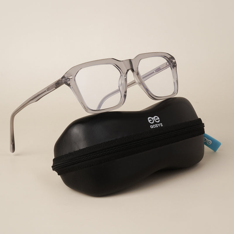 Goeye Grey Square Acetate Eyeglasses for Men & Women (GO173GE1673-C3)