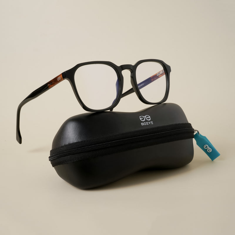 Goeye Shine Black Square Eyeglasses for Men & Women (G091GE1684-C1)