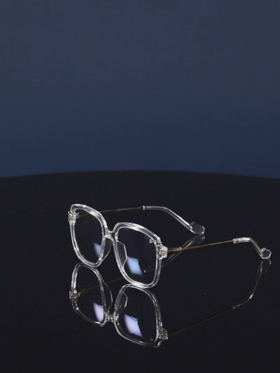 Voyage Glam Clear Oversize Eyeglasses for Men & Women (TR83027MG3853-C4)