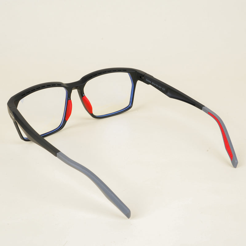 Voyage Techtonic Matt Black & Red Wayfarer Eyeglasses for Men & Women (58694MG5293-C4)