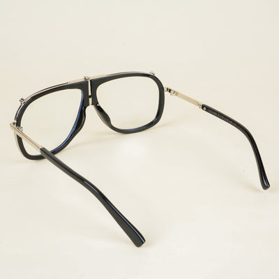 Voyage Black & Silver Wayfarer Eyeglasses for Men & Women (3343MG5220-C1)