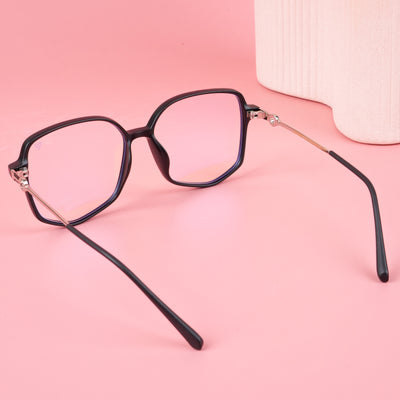 Voyage Glam Matt Black Square Eyeglasses for Men & Women (TR83012MG4829-C2)