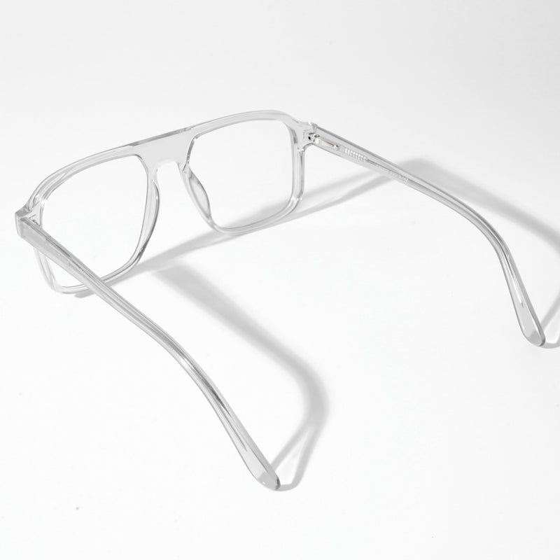 EyeJack Astra Transparent Grey Square Eyeglasses for Men & Women (TR6602CL76-C3)