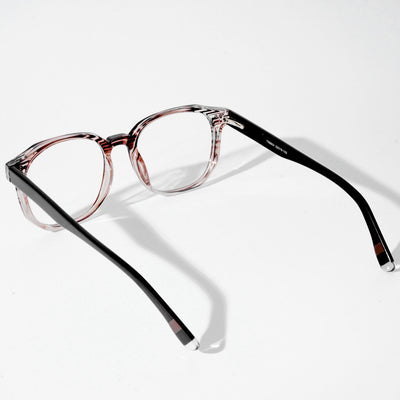 EyeJack Astra Brown & Transparent Square Eyeglasses for Men & Women (TR6604CL100-C5)